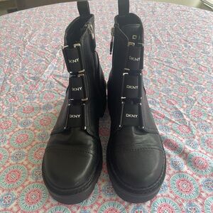 DKNY Black Combat Moto Boots